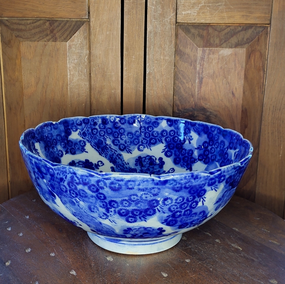 Blue Floral Ceramic Bowl - Picture 9 of 17